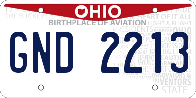 OH license plate GND2213