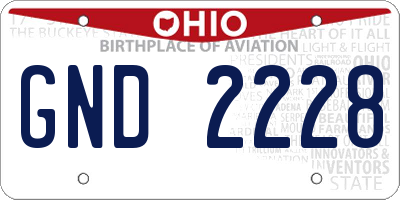 OH license plate GND2228