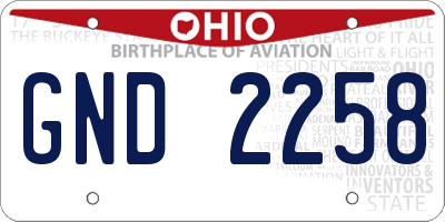 OH license plate GND2258