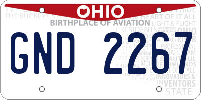 OH license plate GND2267