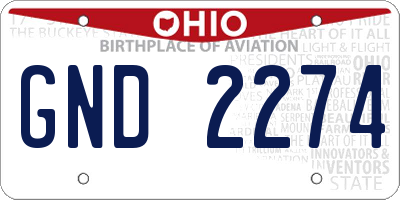 OH license plate GND2274