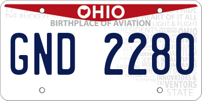 OH license plate GND2280