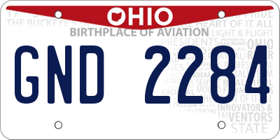 OH license plate GND2284
