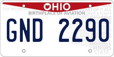 OH license plate GND2290