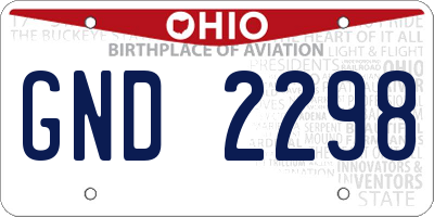 OH license plate GND2298
