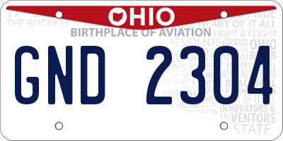 OH license plate GND2304