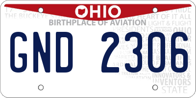 OH license plate GND2306