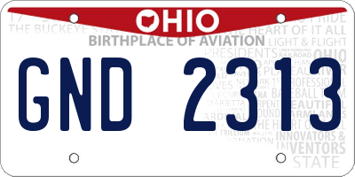 OH license plate GND2313