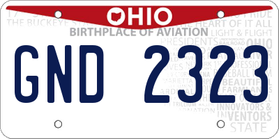 OH license plate GND2323