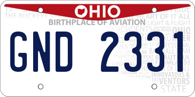OH license plate GND2331