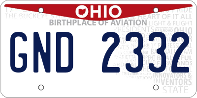 OH license plate GND2332