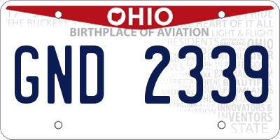 OH license plate GND2339