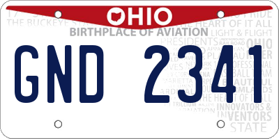 OH license plate GND2341