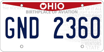 OH license plate GND2360