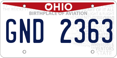 OH license plate GND2363