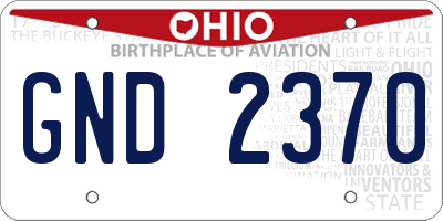 OH license plate GND2370