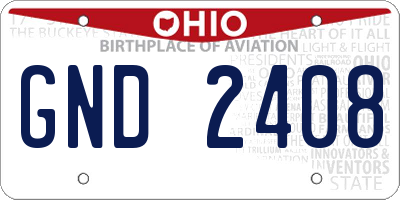 OH license plate GND2408