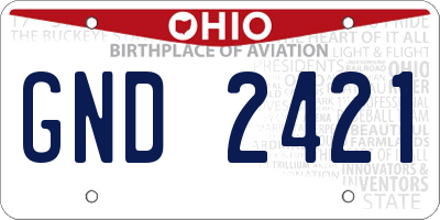 OH license plate GND2421