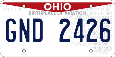 OH license plate GND2426