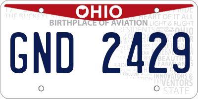 OH license plate GND2429