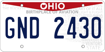OH license plate GND2430