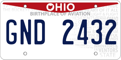 OH license plate GND2432