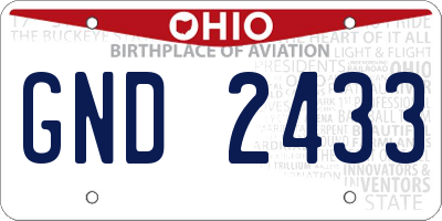 OH license plate GND2433