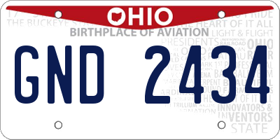 OH license plate GND2434