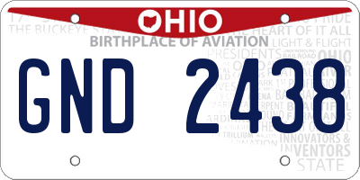 OH license plate GND2438