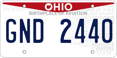 OH license plate GND2440