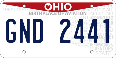 OH license plate GND2441
