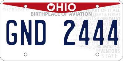 OH license plate GND2444