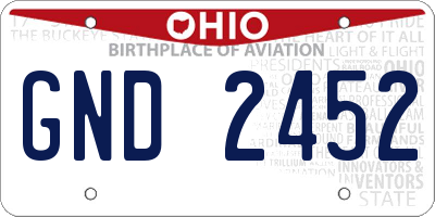 OH license plate GND2452