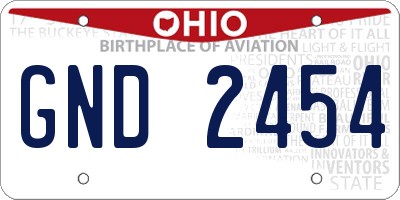 OH license plate GND2454