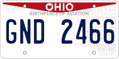 OH license plate GND2466