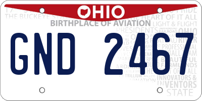 OH license plate GND2467