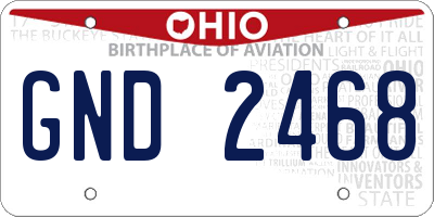 OH license plate GND2468