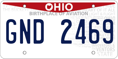 OH license plate GND2469