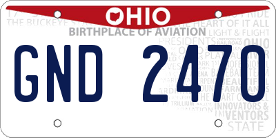 OH license plate GND2470