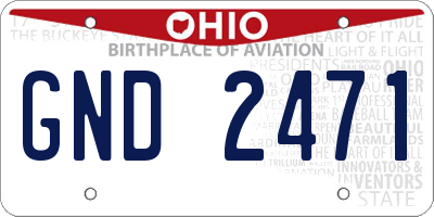 OH license plate GND2471