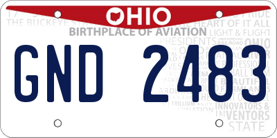 OH license plate GND2483