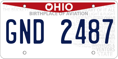 OH license plate GND2487