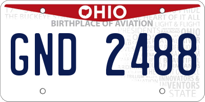 OH license plate GND2488