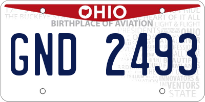 OH license plate GND2493