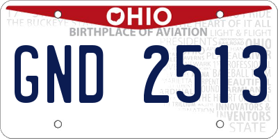 OH license plate GND2513