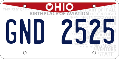 OH license plate GND2525