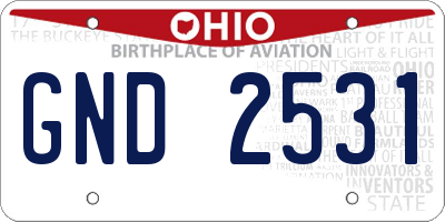 OH license plate GND2531