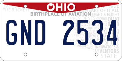 OH license plate GND2534