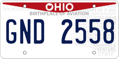 OH license plate GND2558