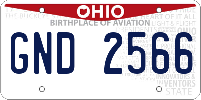 OH license plate GND2566
